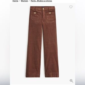J. Crew factory Brown Corduroy Lizzie Pants 29 tall 8